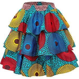 2384 African Print Skirt Ankara Skirts Dashiki Clothing X-Large, Color D